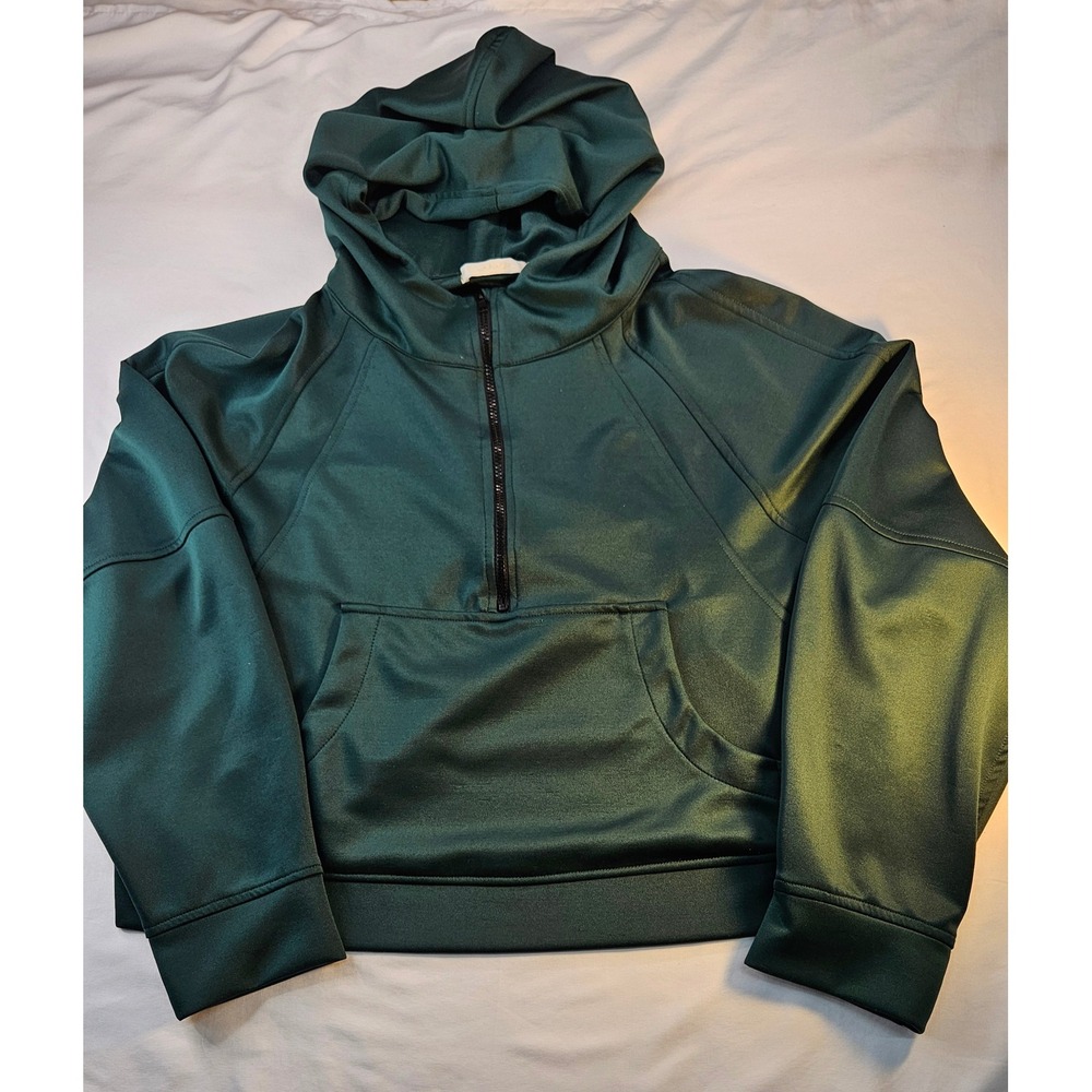 Eldridge Women XL Forest Green Quarter Zip Pullover Hoodie Athletic Sweatshirt
